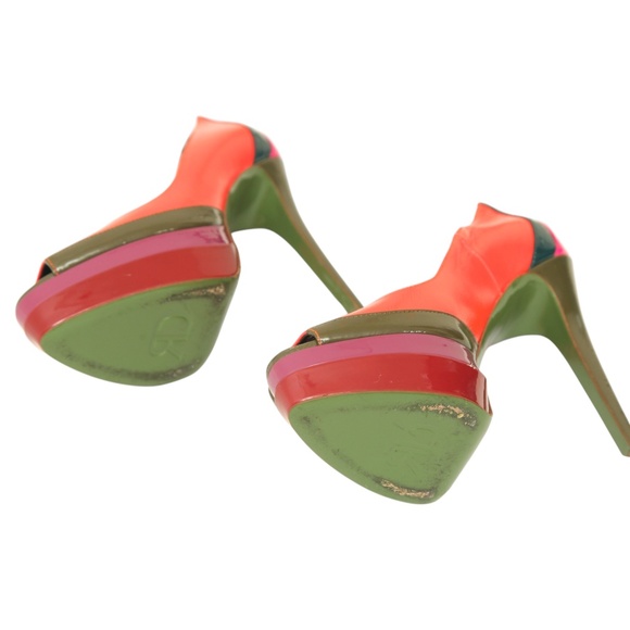 RUTHIE DAVIS Platform Pump POPSICLE Patent Leather Peep Toe Purple Heels 38.5 - Picture 10 of 11